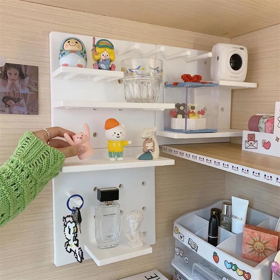 PUSAT17 PEGBOARD RAK TEMPEL DINDING MULTIFUNGSI / PEG BOARD RAK TEMPEL DINDING DAPUR KAMAR MANDI SABUN SERBAGUNA / GANTUNGAN RAK PAJANGAN MINIMALIS AMBALAN DEKORASI - Gambar 3