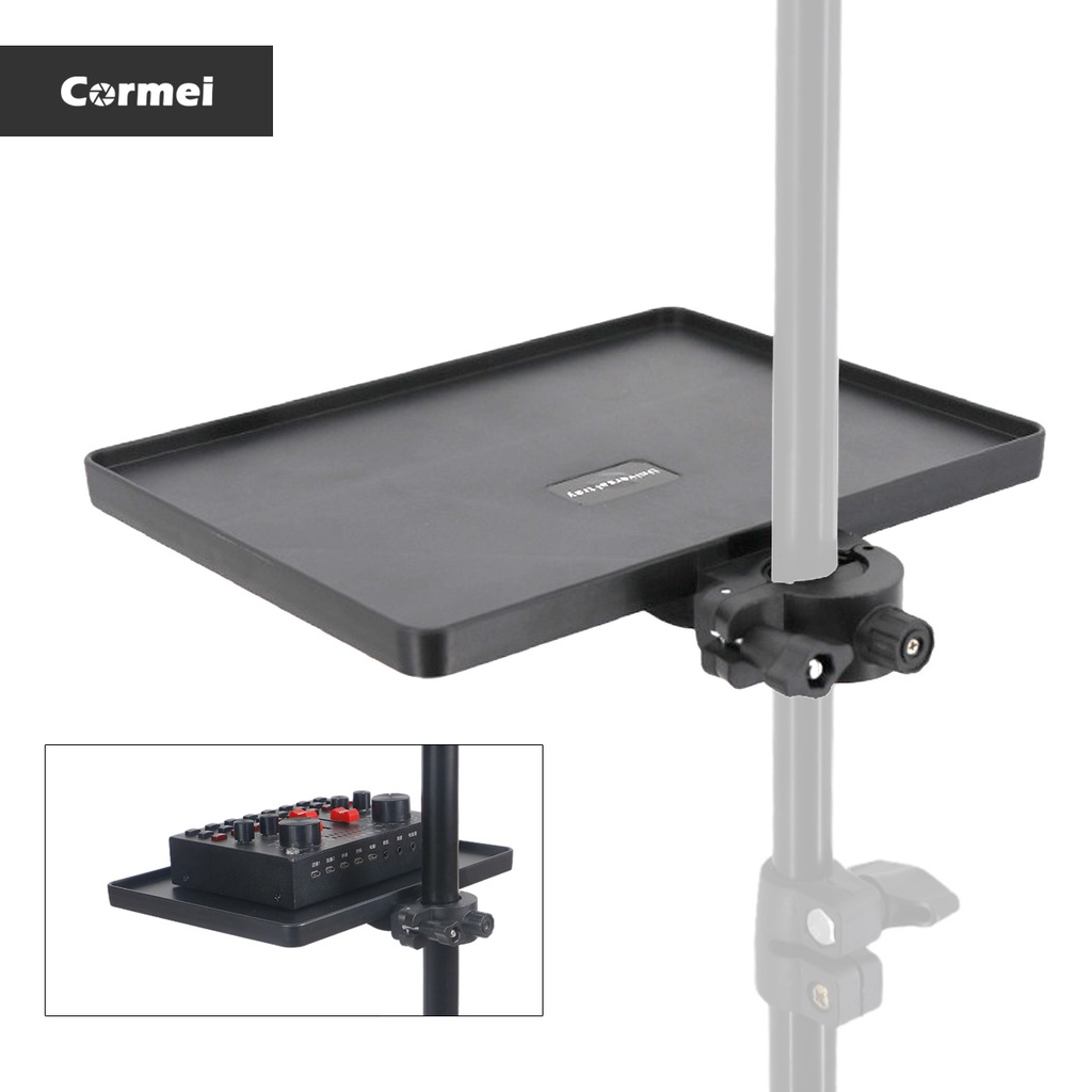 Sound Card Audio Mixer Tray Monitor Shelf for Light Stand Microphone