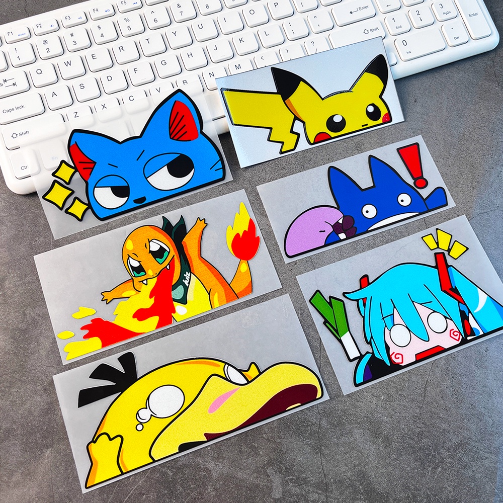 JDM Japanese Anime Pokemon Pikachu Psyduck Cute Cartoon Reflective Car ...