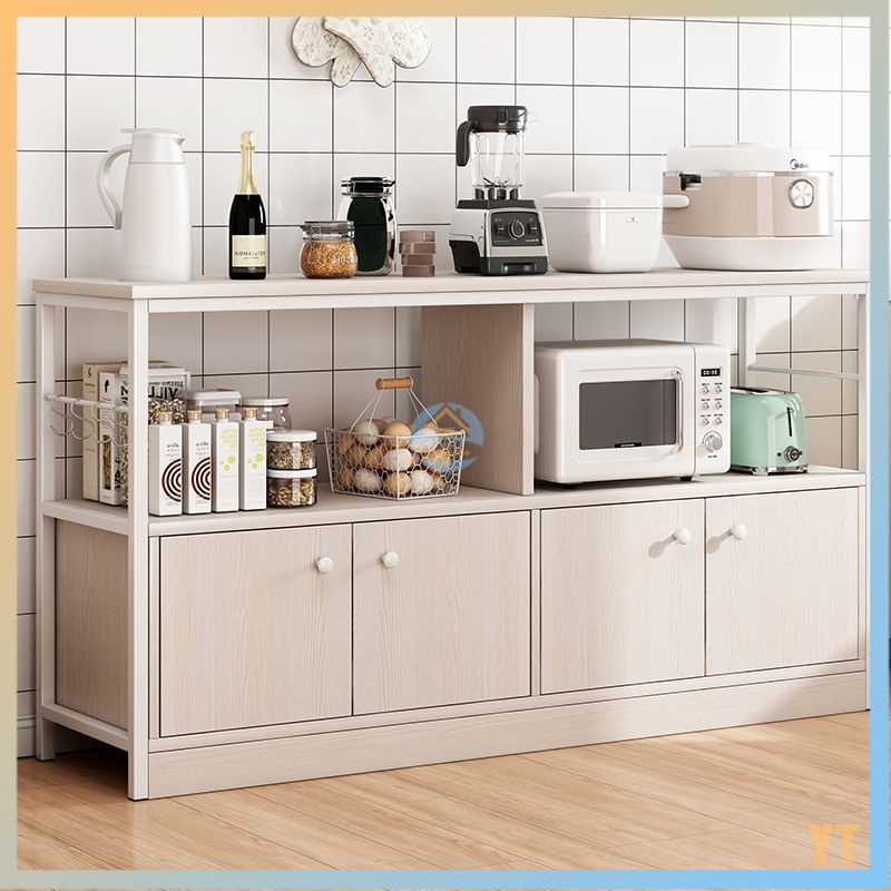 Kitchen shelf floor multi-layer storage rack put spices microwave oven ...