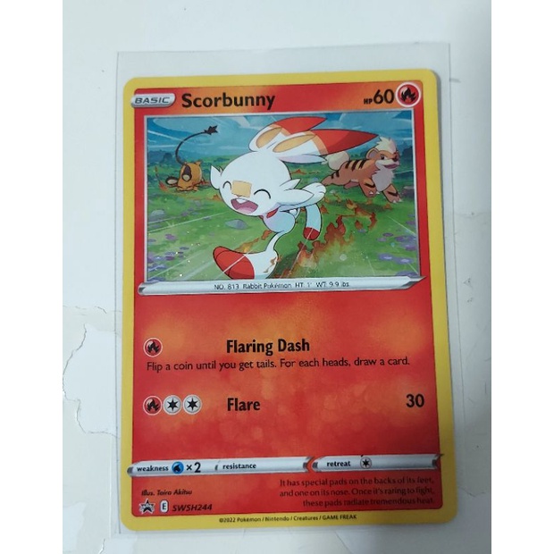 Pokemon swsh244 promo scorbunny holo card | Shopee Singapore