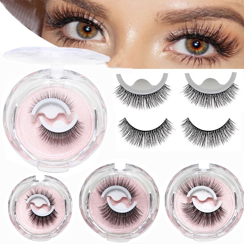 1Pair Selfadhesive False Eyelashes 3 Seconds to Wear No Glue Needed