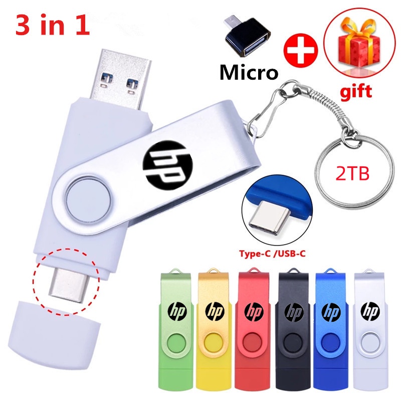 2TB flash drive 3 in 1 1TB OTG USB Type C/Micro flash drive 512GB 256GB ...