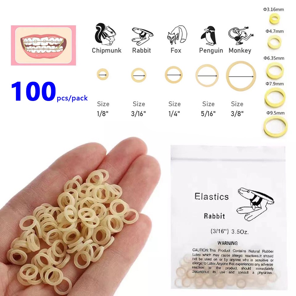 Dental Orthodontic Rubber Bands Ortho Elastics Latex Braces Nontoxic