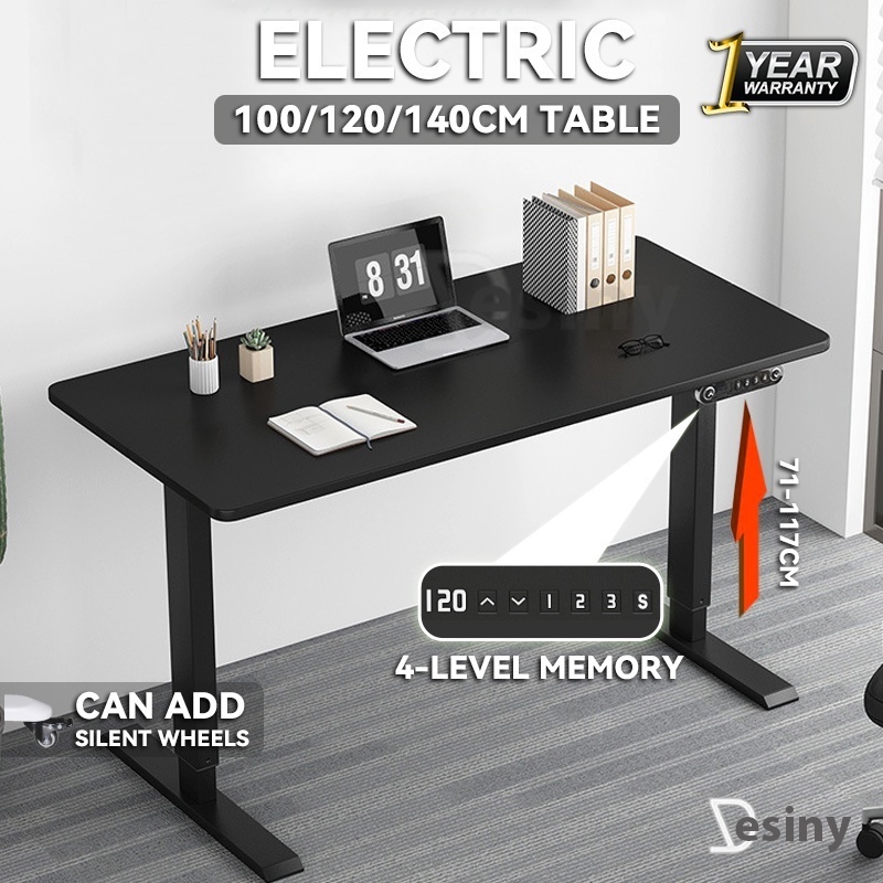 Desiny Height Adjustable Table 140CM Standing Desk With 4 Memory Height ...