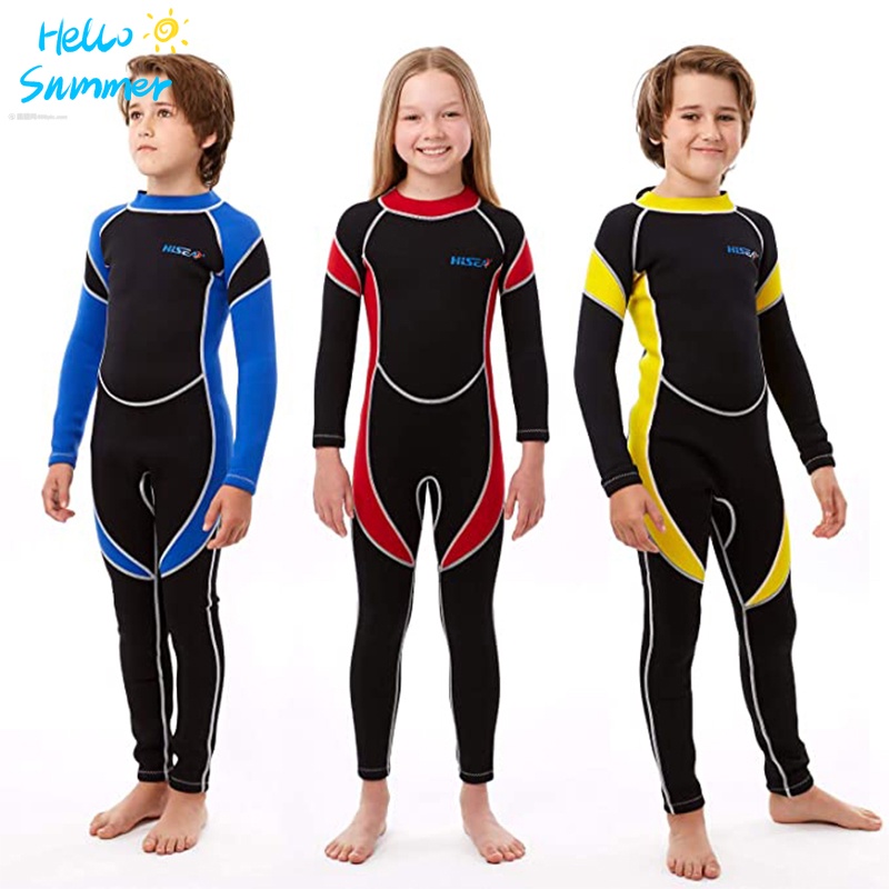 2.5mm Neoprene Surf Wetsuit Kids Underwater Fishing Swimsuit Diving Suit For Girls Boys Beach