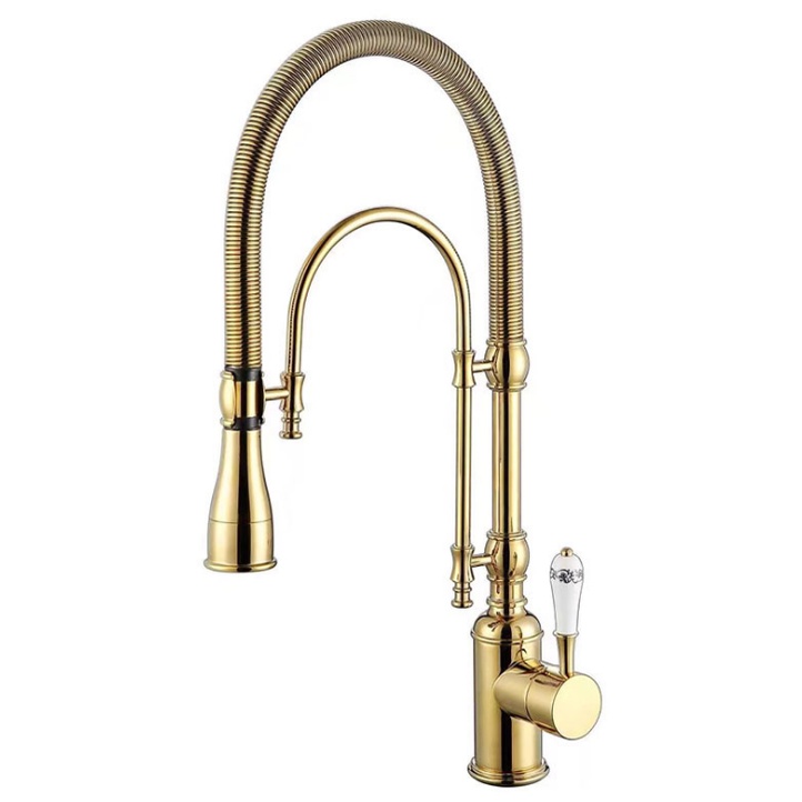 Copper 360 degree turn multi-functional spring pull wash basin kitchen ...