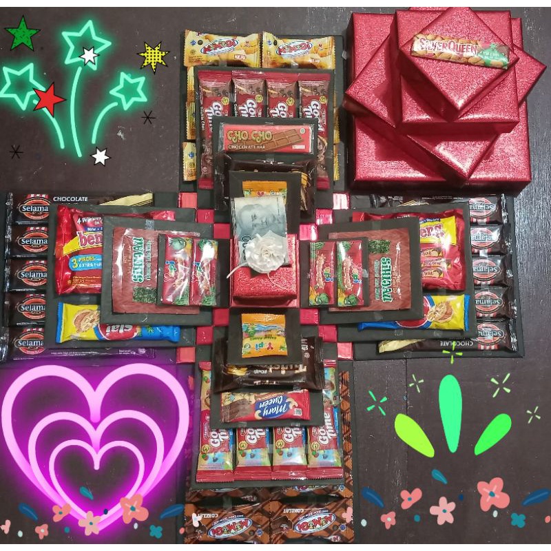 Explosion box/snack box/4 layer Surprise box (25,20,15,10cm/set ...