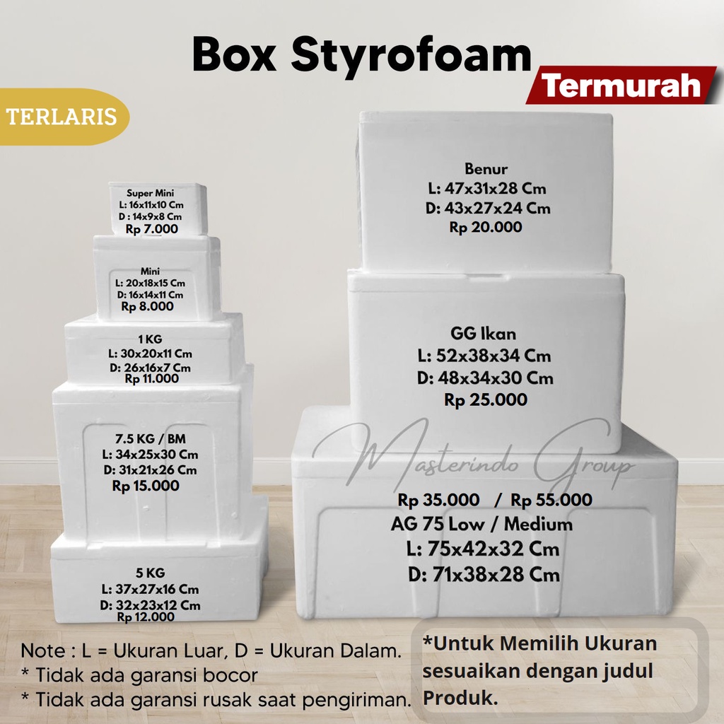 Styrofoam Box Mini 20x18x15 Cm