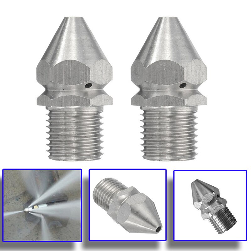 [IN Stock shop] 1/2pcs Steel Jet Pipe Cleaning Dredging Nozzle Drain