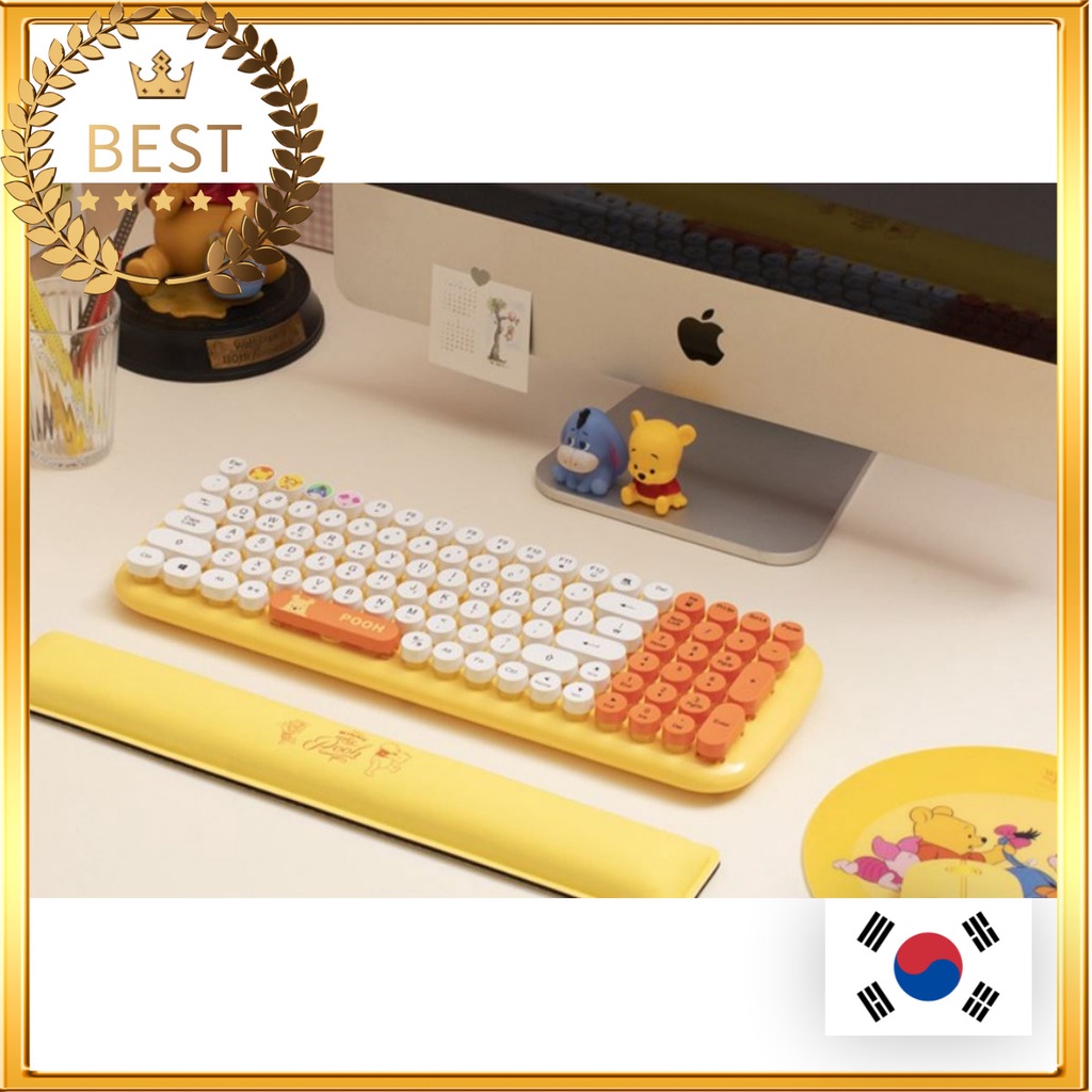 [Disney x Royche] Winnie The Pooh Full Package Set Wireless Retro Keyboard + Silent Mouse Mice