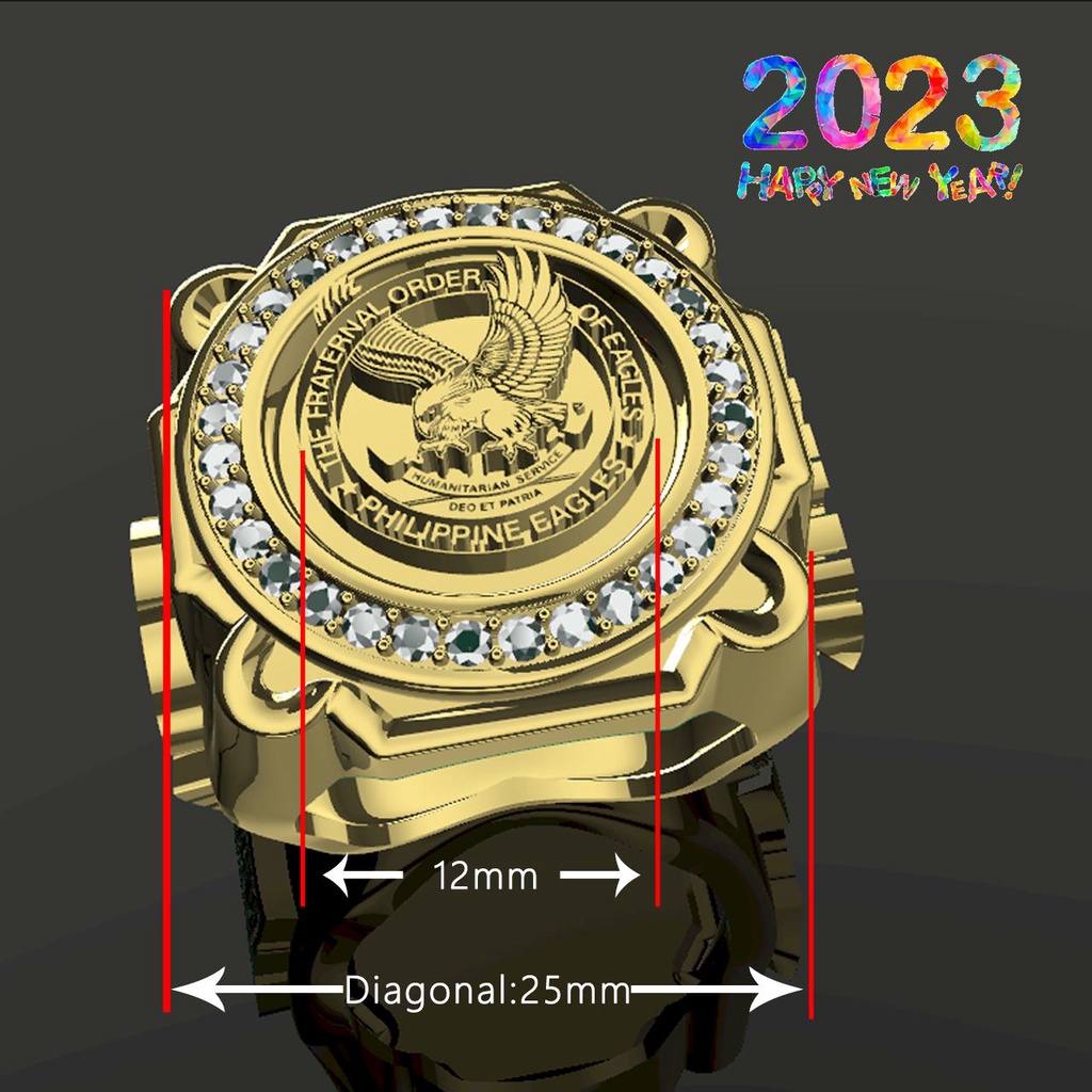 TFOE (PE) Semibull Ring, KUYA, Ph Eagle Head on Ring Side, DEO ET