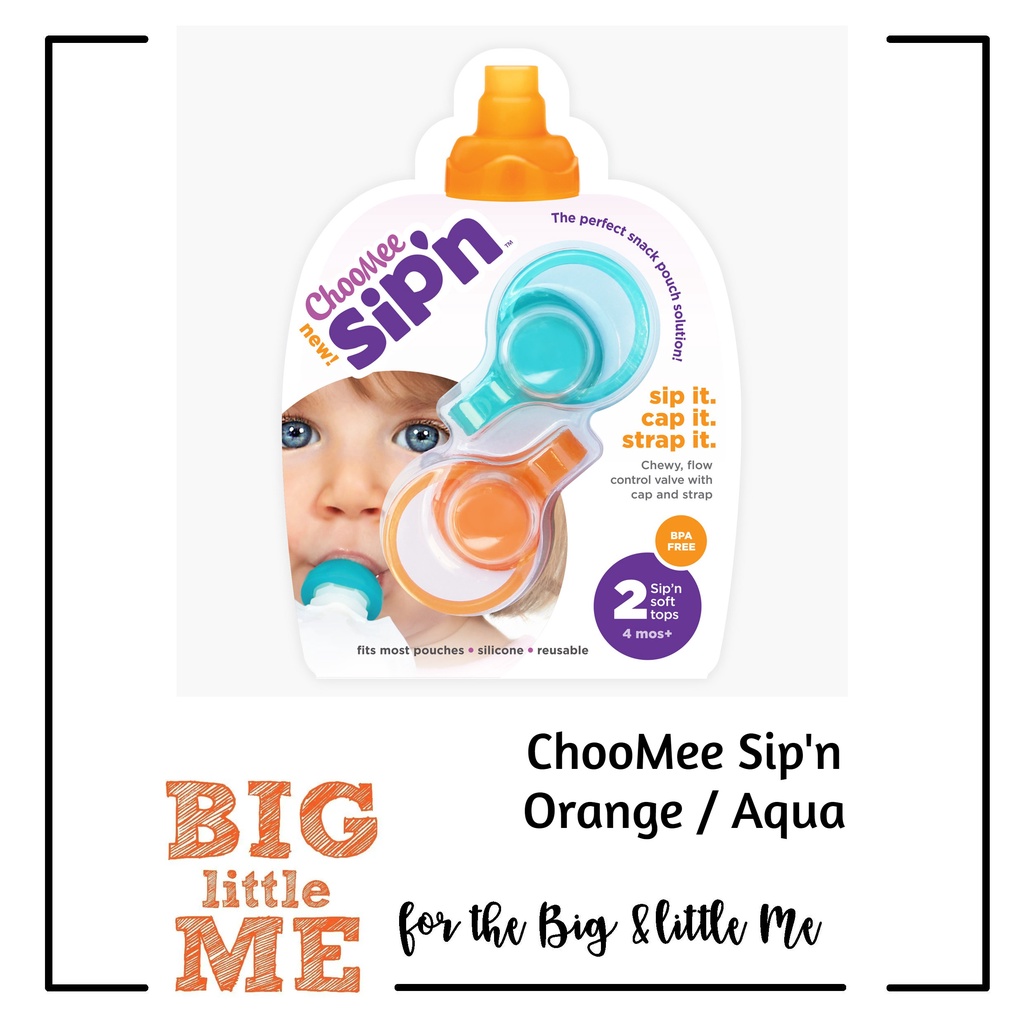 ChooMee Sip'n Orange/Aqua Silicon Pouch Topper | Yoghurt Pouch Fruit ...