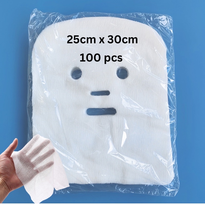 100pcs Disposable Face Gauze Mask Paper Sheet Beauty Salon Special ...
