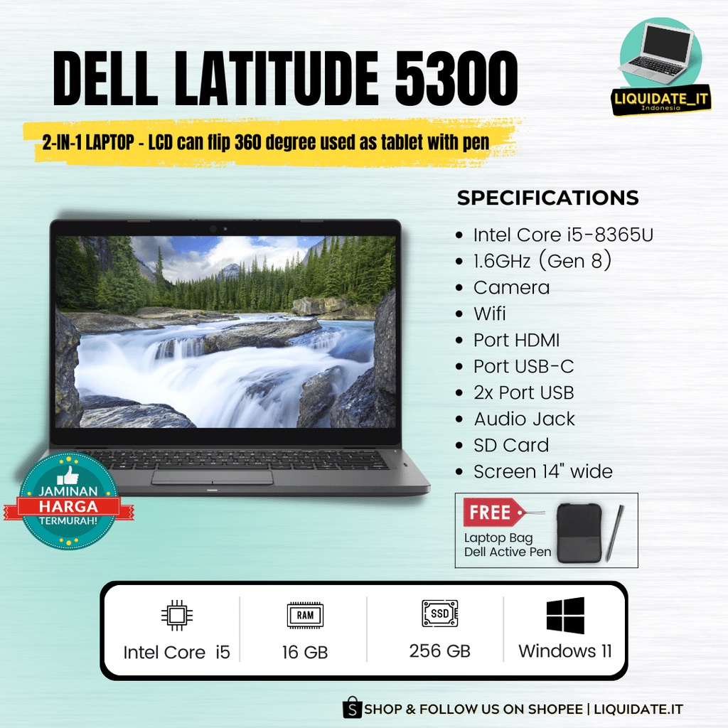 16GB】 DELL Latitude 5300 core i5 8365U-