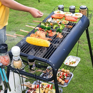 Barbecue Charcoal Grill Stainless Steel Folding Portable BBQ Tool Kits for  Outdoor Cooking Camping Hiking Picnics Tailgating Backpacking or Any
