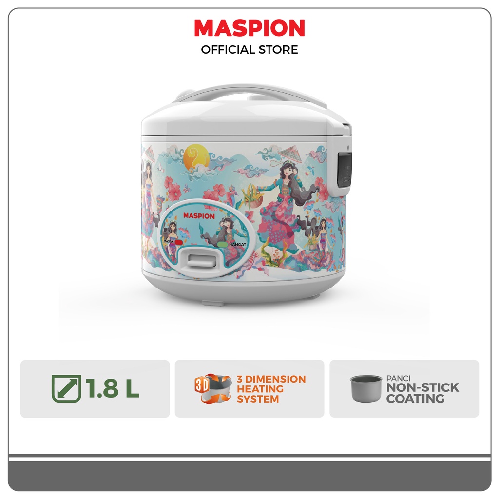 Maspion Rice Cooker Magic Com 1.8 Liter MRJ-1808 DS
