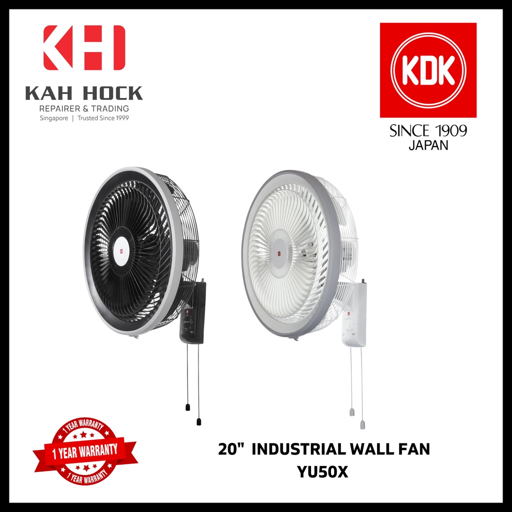 KDK YU50X 20" INDUSTRIAL WALL FAN 1 YEAR MANUFACTURER WARRANTY