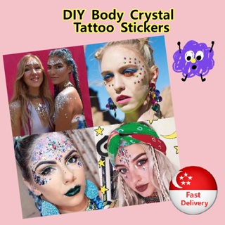 Face Jewels Gems Crystal Self-Adhesive Glitter Crafted Pearls Floral for  Party Rave Accessories DIY Craft 