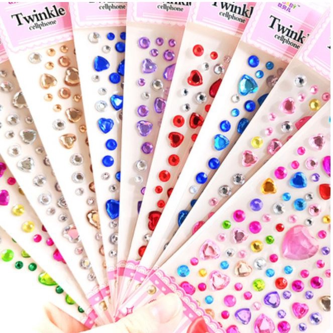 Self Adhesive Craft Jewels Jumbo Bling Crystal Gem Stickers Assorted Shapes Colors Rhinestone Stickers for Arts & Crafts Projects Pack of 110