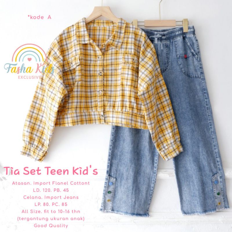 KEMEJA Fasha Kids - Tia Jeans Set For Children 10-16 Years/Tia Jeans ...