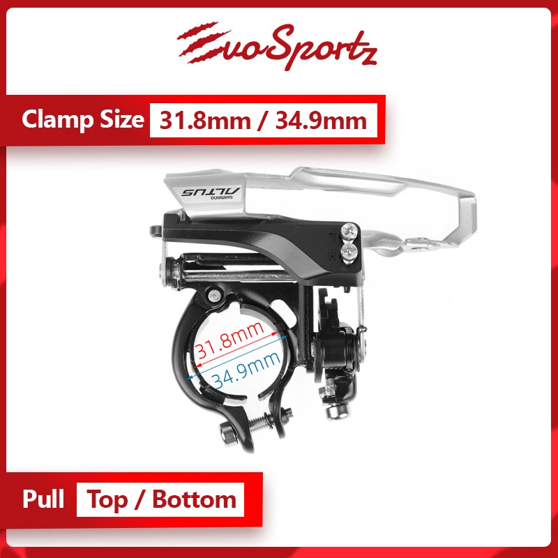 Shimano Altus Fd m370 Mod.17 Front Derailleur Silver 3 x 9s