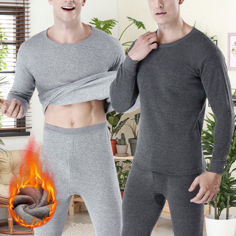 Thermal Underwear Men Winter Long Johns Sets Fleece Keep Warm Seamless Underwears Shopee Singapore 3901