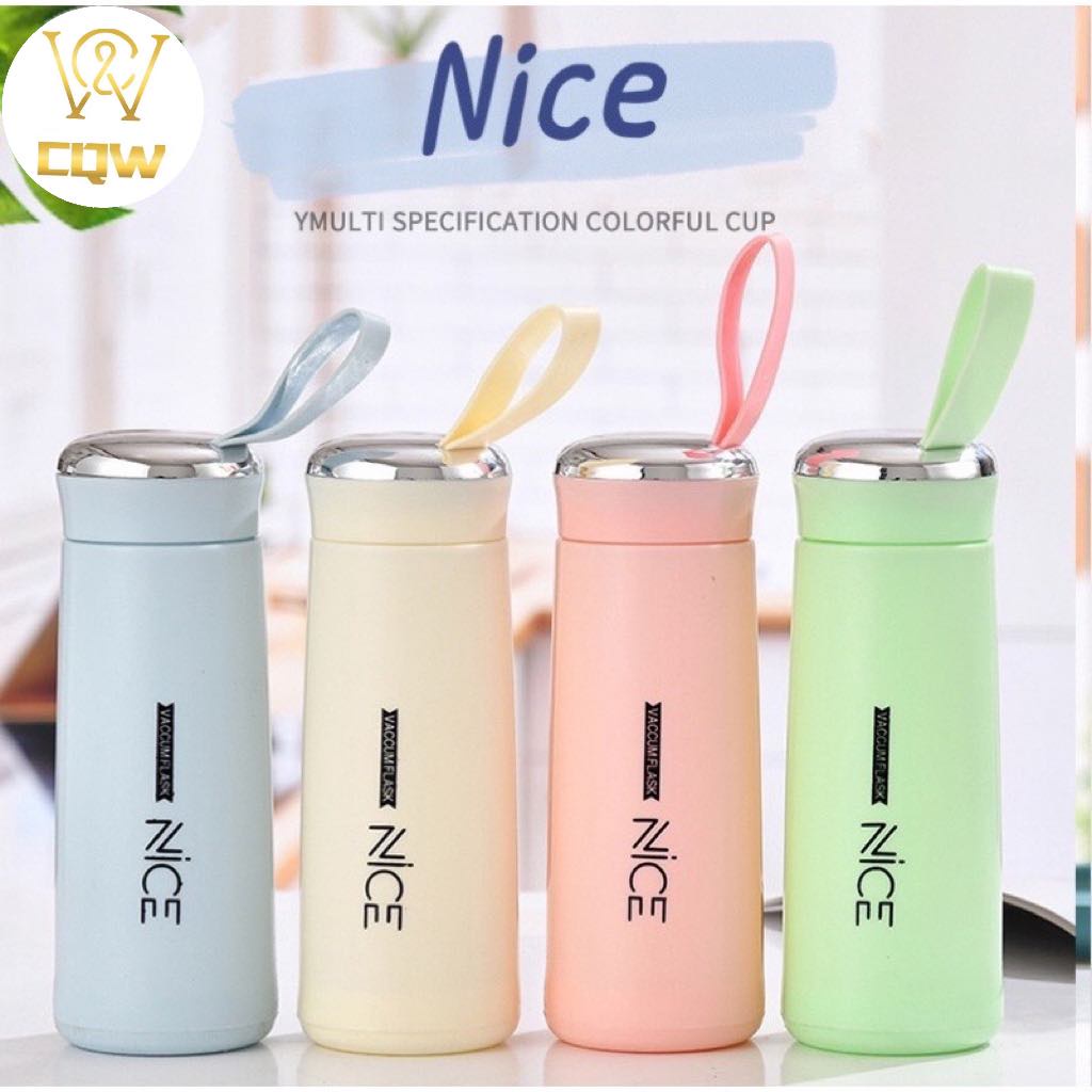 Cqw No1 Nice Cup Glass Bottle Tumbler Creative Leakproof Water Cup Stainless Aqua Flask 400ml