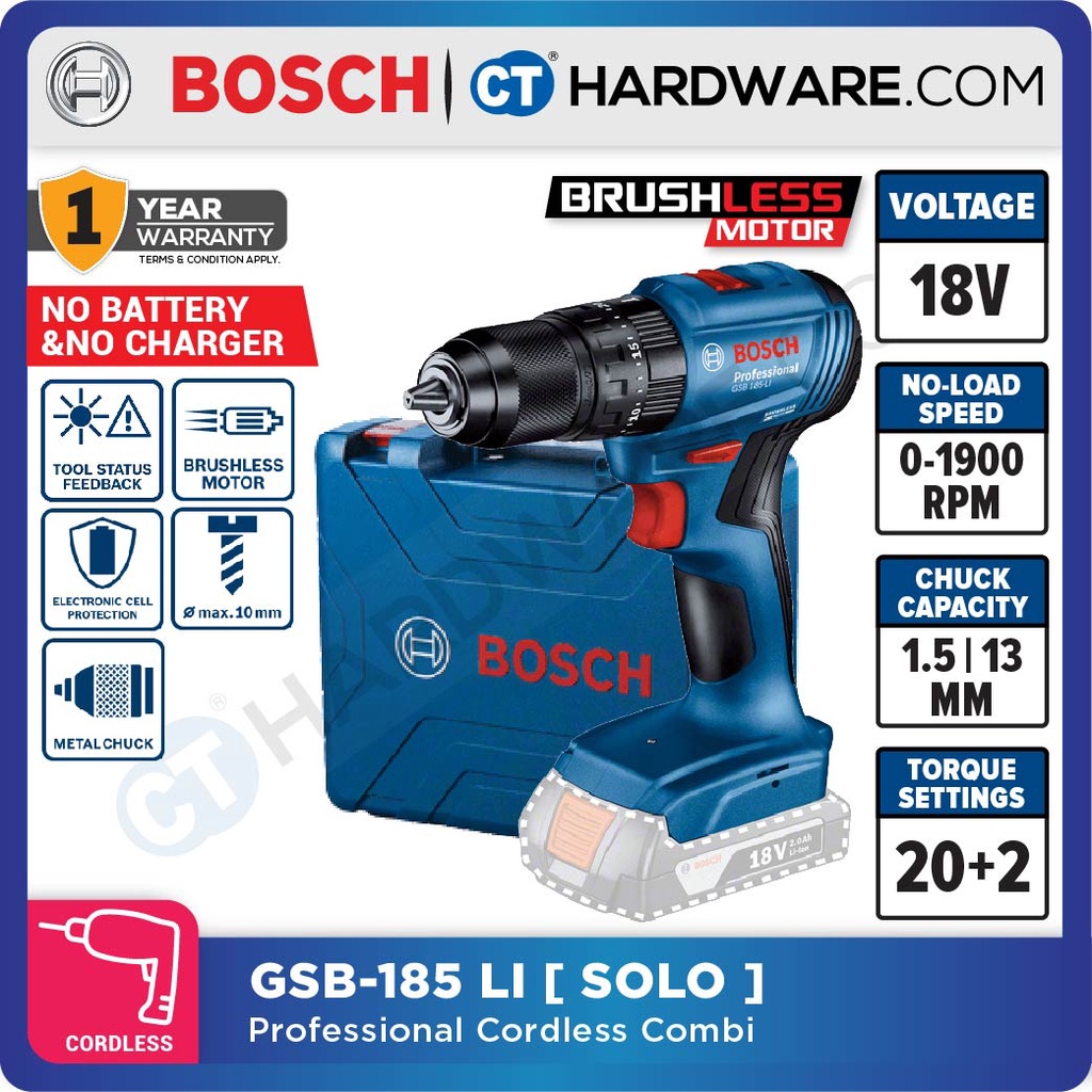 BOSCH GSB 185 LI CORDLESS BRUSHLESS IMPACT DRILL 18V REPLACE GSB 180