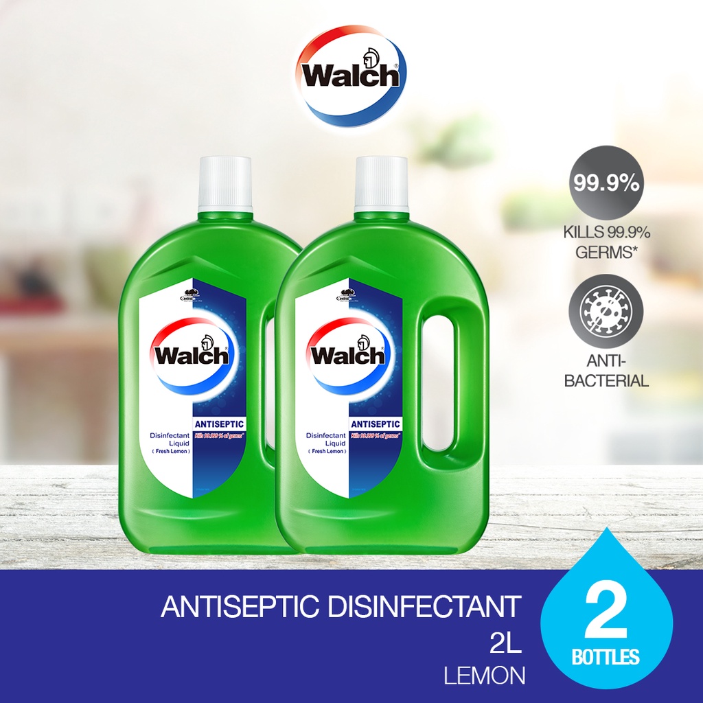 Walch® Antiseptic Disinfectant Liquid 2L x 2 Bottles – Lemon | Shopee ...