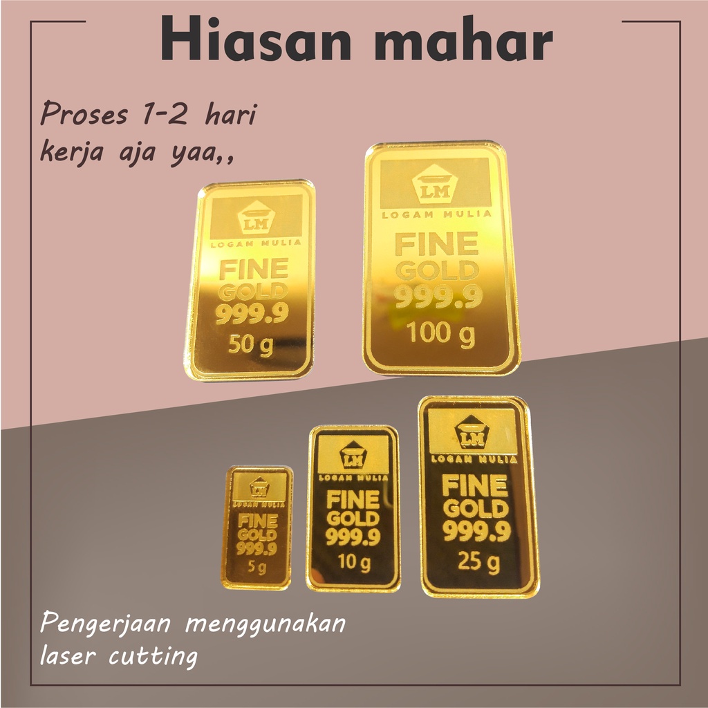 REPLIKA Gold Bullion Replica Precious Metal Replica Antam Acrylic Gold