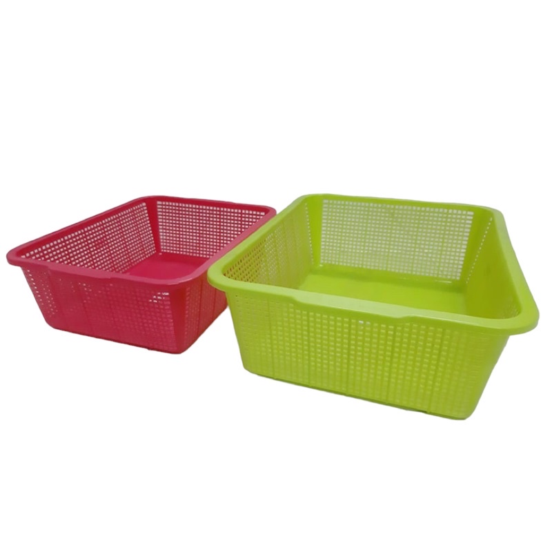 BESTWARE Rectangular Plastic Colander Basket / Hamper Basket / Bakul