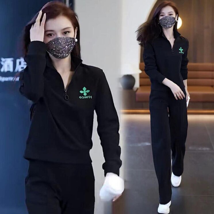 Women Stand collar leisure outfit Outdoor casual sports suit
