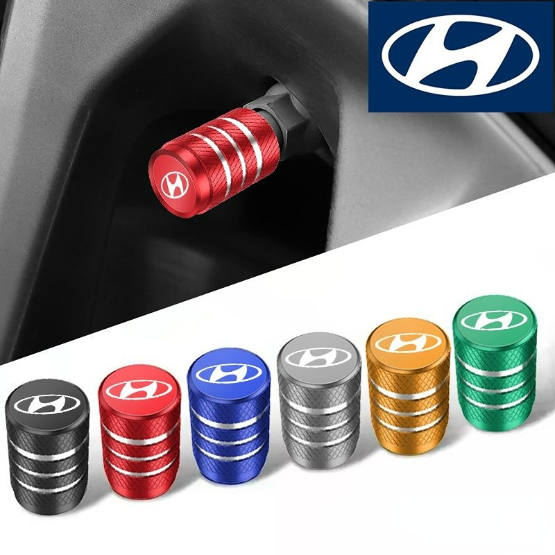 [ Hyundai ] Car Wheel Tire Valves Tyre Stem Air Caps Cover Car