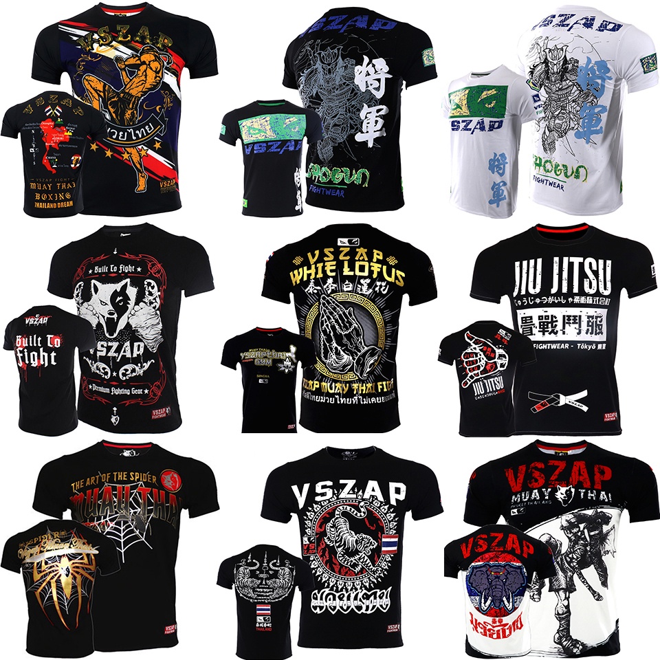 BJJ Rash Guard Vszap Mens Jiu Jitsu MMA Compression Top Fightwear Short