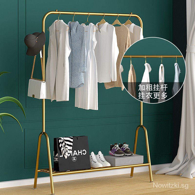 Gold Indoor Clothes Rack, Balcony Clothesdrying Pole Floortofloor Clothes Rack Vertical