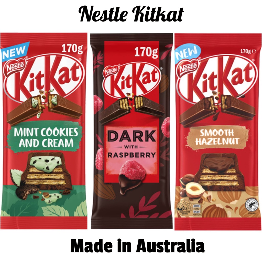 Kitkat Australia Dark Raspberry/Smooth Hazelnut/ Mint Cookies And Cream