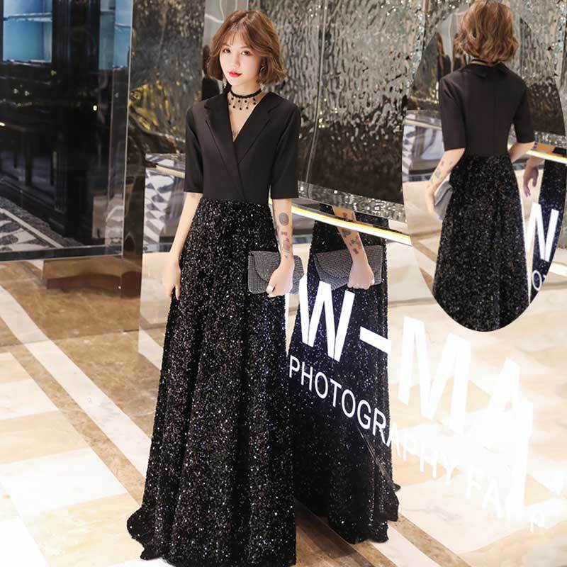 Customise Women Celebrity Party Black Dress Elegant PluseSize Toast