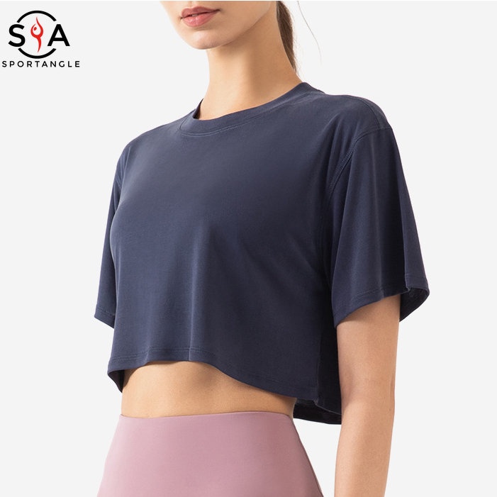 【Sportsangel】Sports top women's loose yoga fitness running short-sleeved Exercise T-shirts