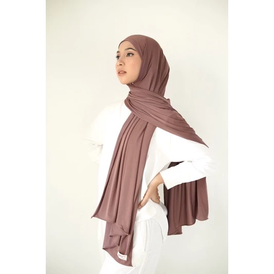 Hijab Pashmina Kaos Jersey / Jilbab Pashmina Jersey Premium - Gambar 4