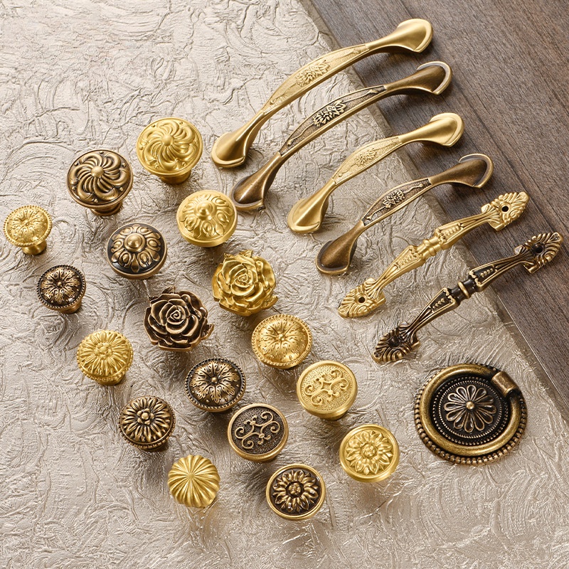 Round Brass Handle Gold Dresser Knob Drawer Handles and knobs