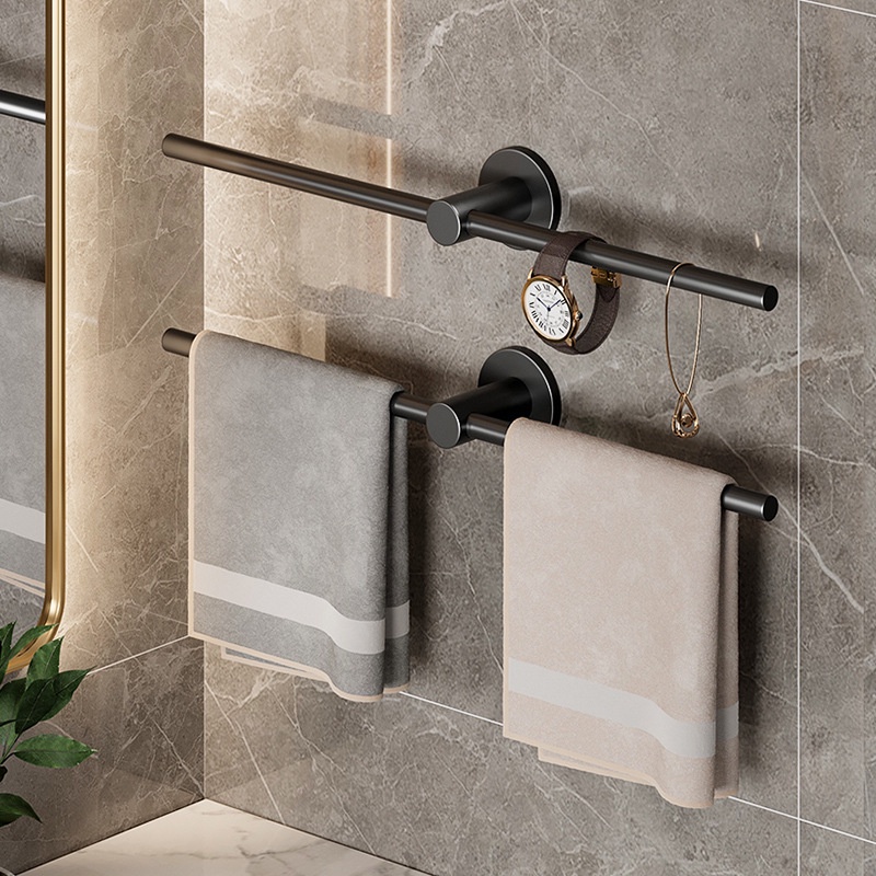 Movable Towel Rack Towel Hanger Stainless Steel Bath Towel Holder Wall ...