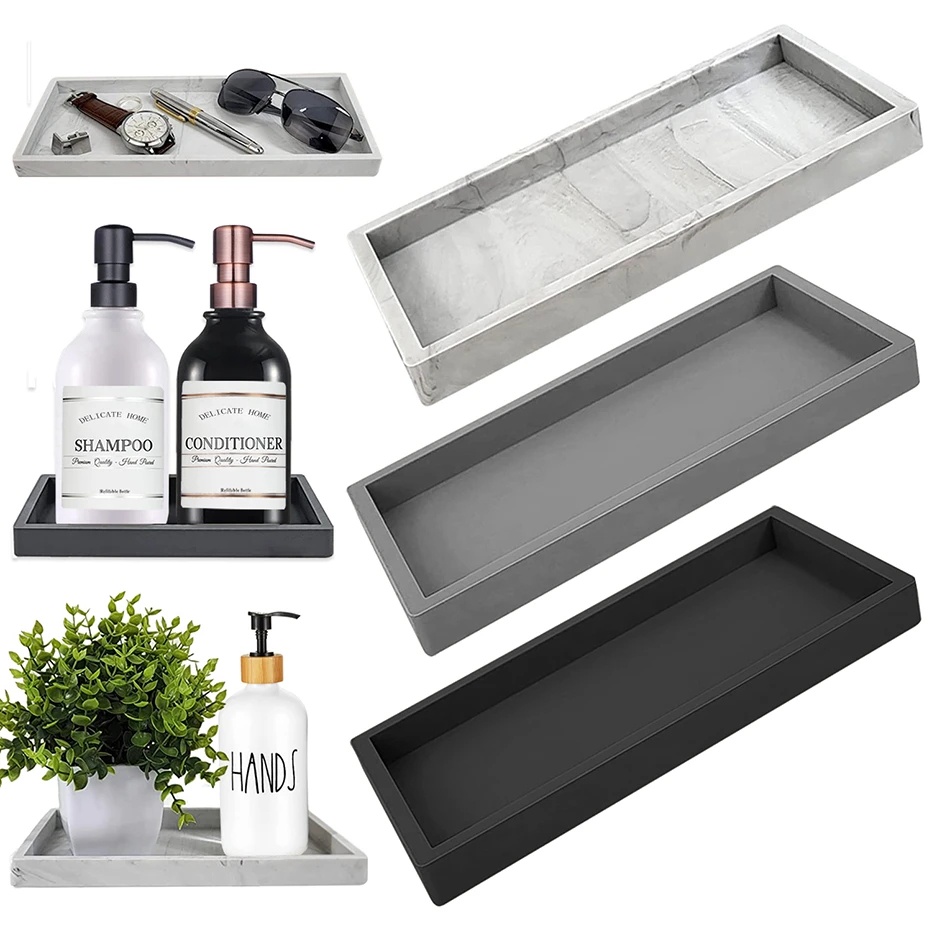 Countertop Soap Dispenser Tray Silicone Tray for Bathroom Kitchen