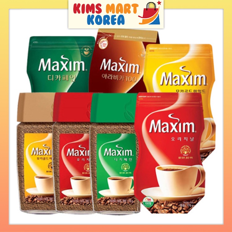 Maxim Instant Coffee Powder Bottle, Pack Korean Mix Coffee Original