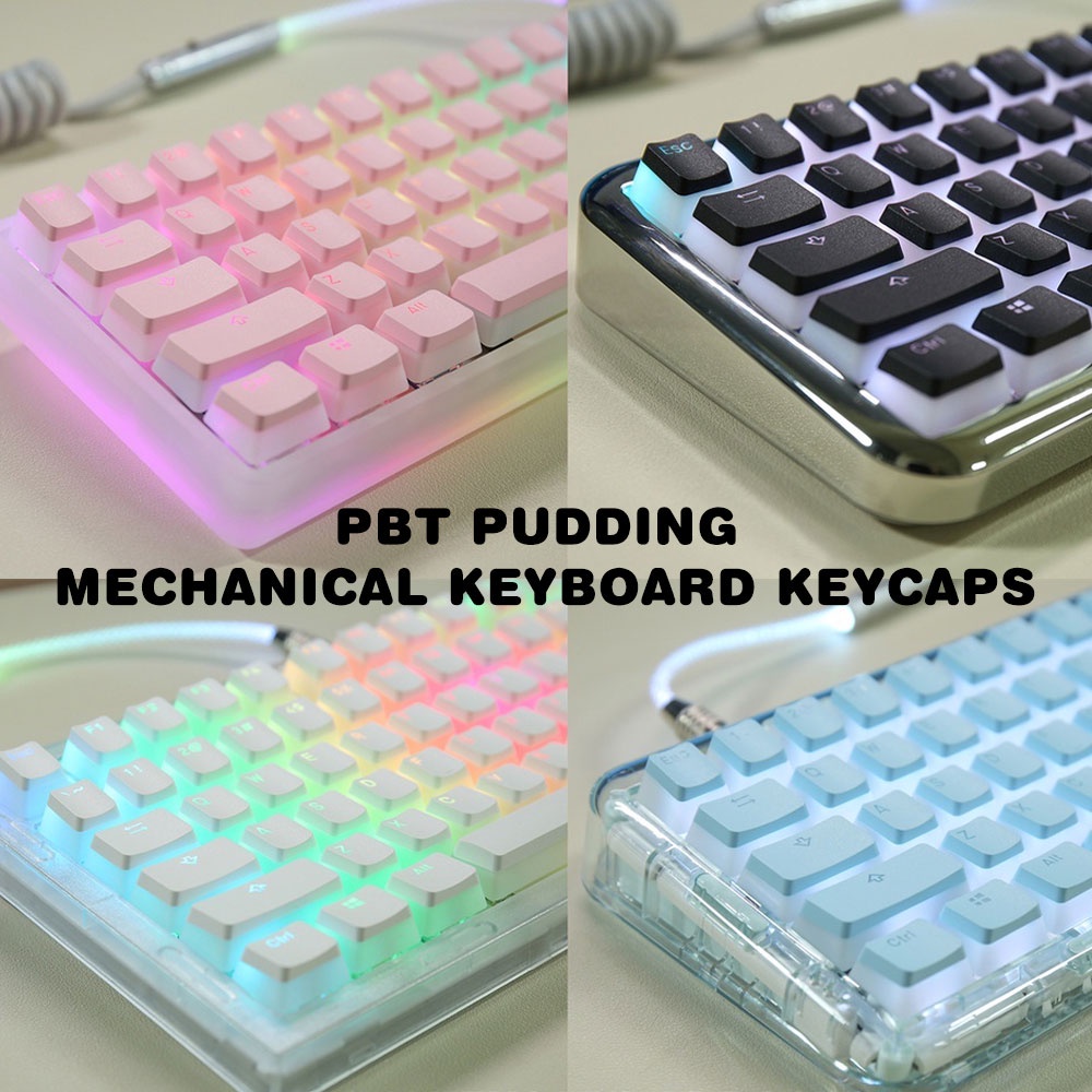 117/130 keys PBT Pudding Keycap OEM Profile Transparent Keycaps for ...