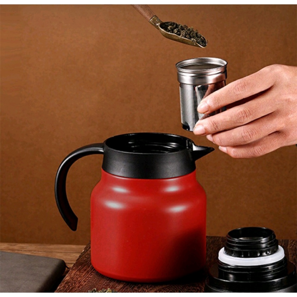 Teapot, Stainless Steel Heat Retention Teapot 1000ml Capacity Shopee