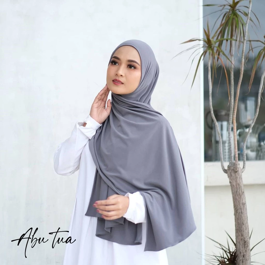 Jilbab Pashmina Jersey Polos / Hijab Pashmina Kaos Jersey Premium - Gambar 3