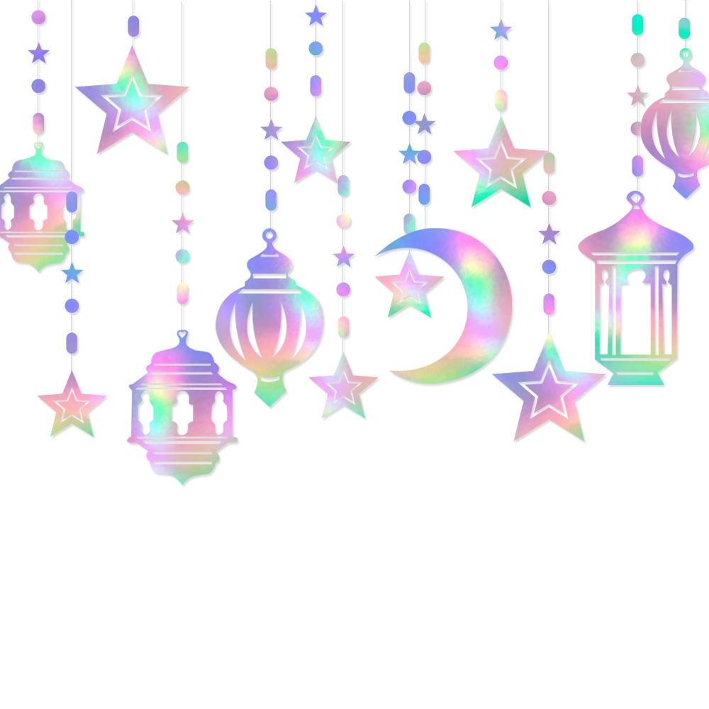 6pcs/pack 2023 Ramadan Decoration Moon Star Hanging Pendant Hari Raya ...