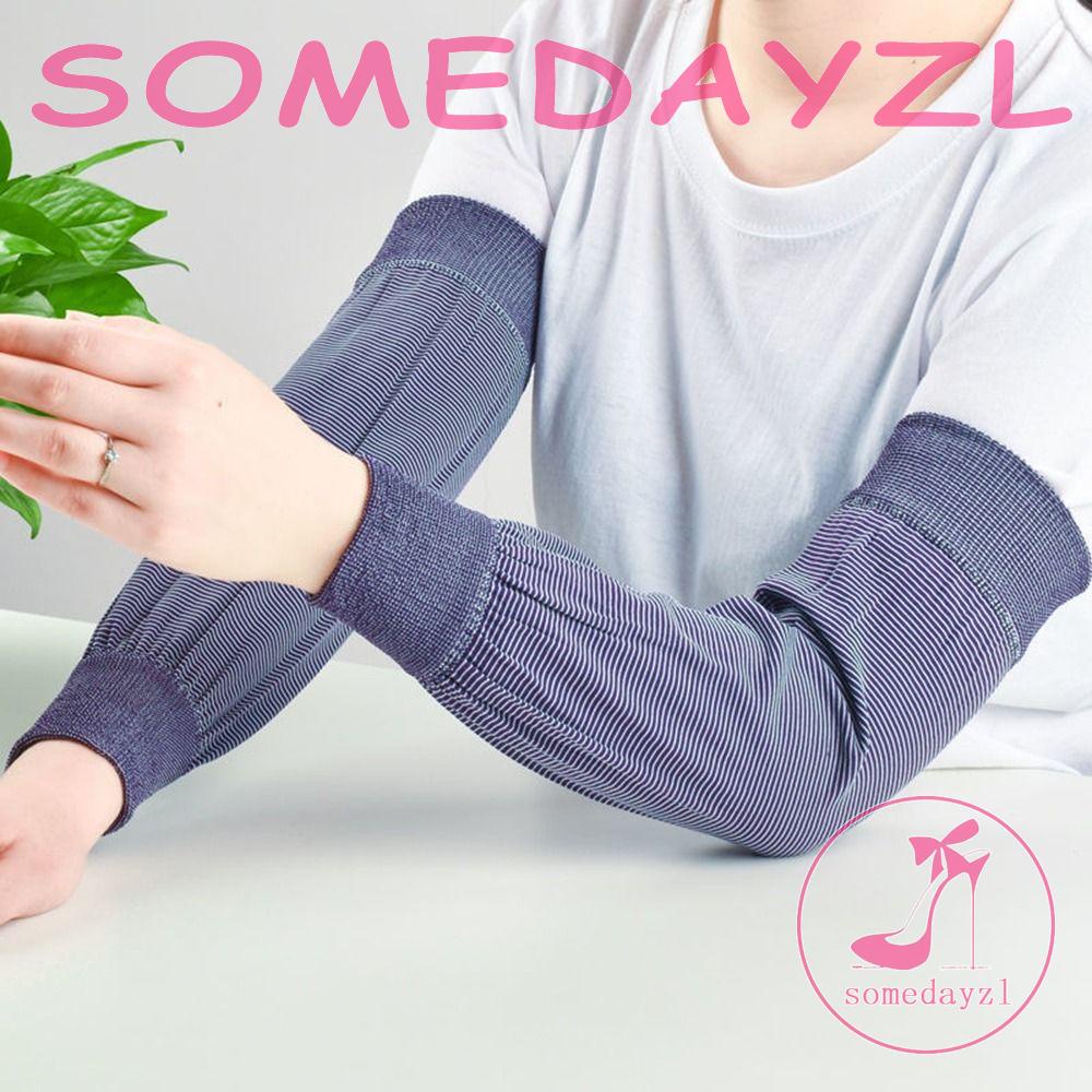 SOMEDAYMX Striped Arm Sleeves Golf Work Hand Covers Riding Long Sleeves