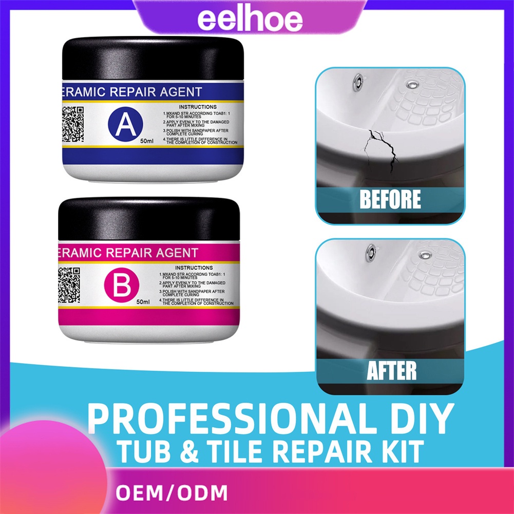 EELHOE Ceramic Repair Kit Ceramic Paste Toilet Bath Tile Adhesive High ...